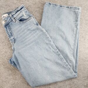 Indigo Rein High Rise Distressed Wide Leg Light Wash Denim Jeans Juniors Size 7